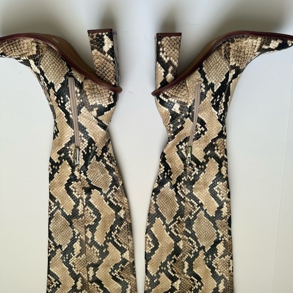 NWOB Vince Camuto Dreven over the knee snakeskin boots tall square toe boots - Picture 11 of 11